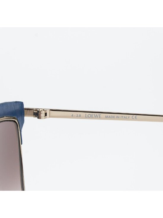 Loewe Women Sunglasses Gold Blue Leather Brown Grad Square LW40006U 33G NEW main image 7